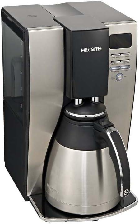 image:imageMr Coffee 10Cup Programmable Coffee Maker Insulated Thermal Carafe Brew Strength Selection Brew Now or Later Stainless SteelBlackStainless Steel