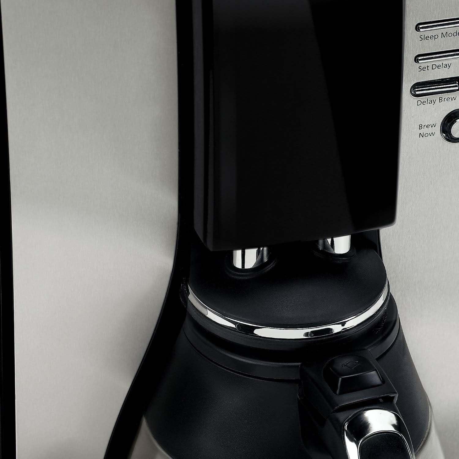 image:imageMr Coffee 10Cup Programmable Coffee Maker Insulated Thermal Carafe Brew Strength Selection Brew Now or Later Stainless SteelBlackStainless Steel