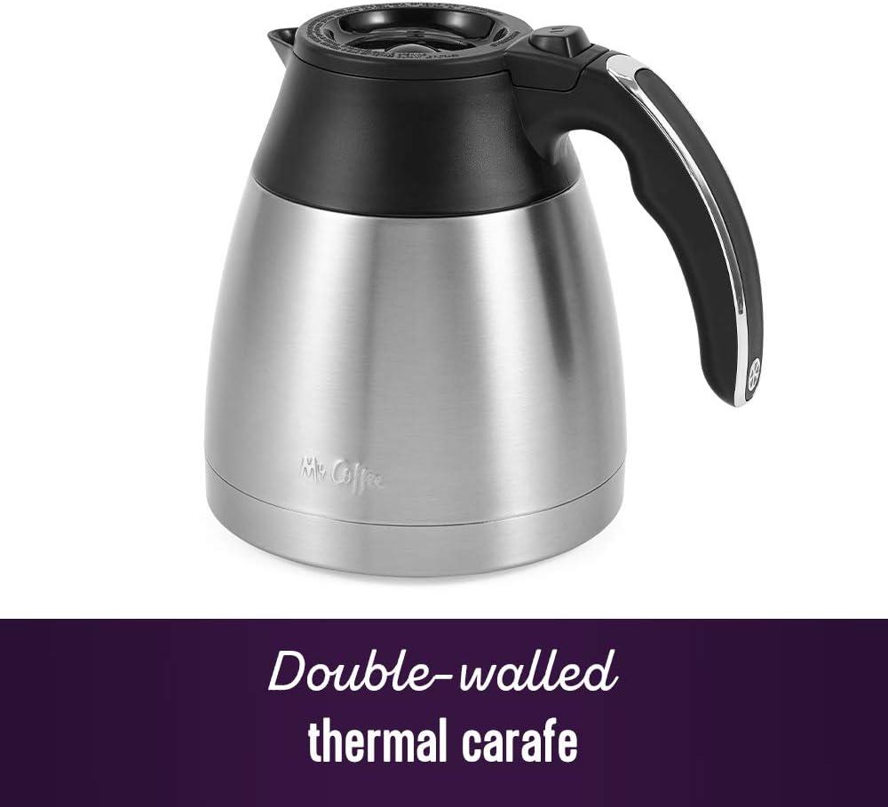 image:imageMr Coffee 10Cup Programmable Coffee Maker Insulated Thermal Carafe Brew Strength Selection Brew Now or Later Stainless SteelStainless Steel