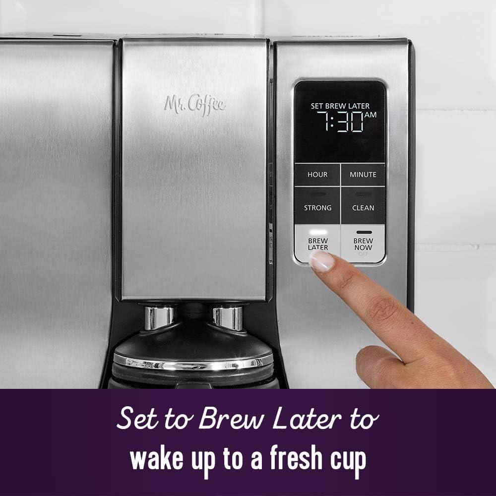 image:imageMr Coffee 10Cup Programmable Coffee Maker Insulated Thermal Carafe Brew Strength Selection Brew Now or Later Stainless SteelStainless Steel