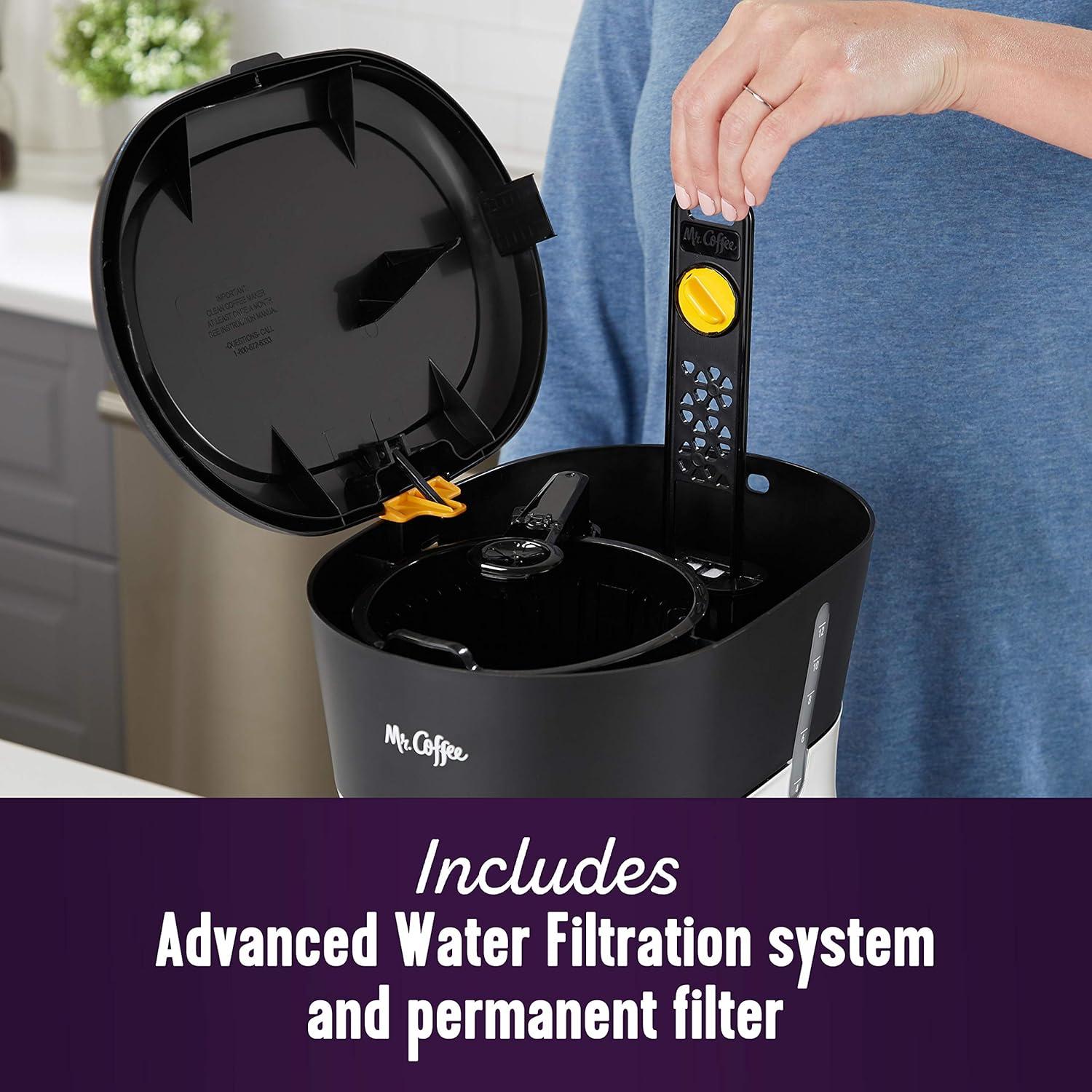 image:imageMr Coffee 12 Cup Dishwashable Coffee Maker with Advanced Water Filtration amp Permanent FilterCoffee Maker
