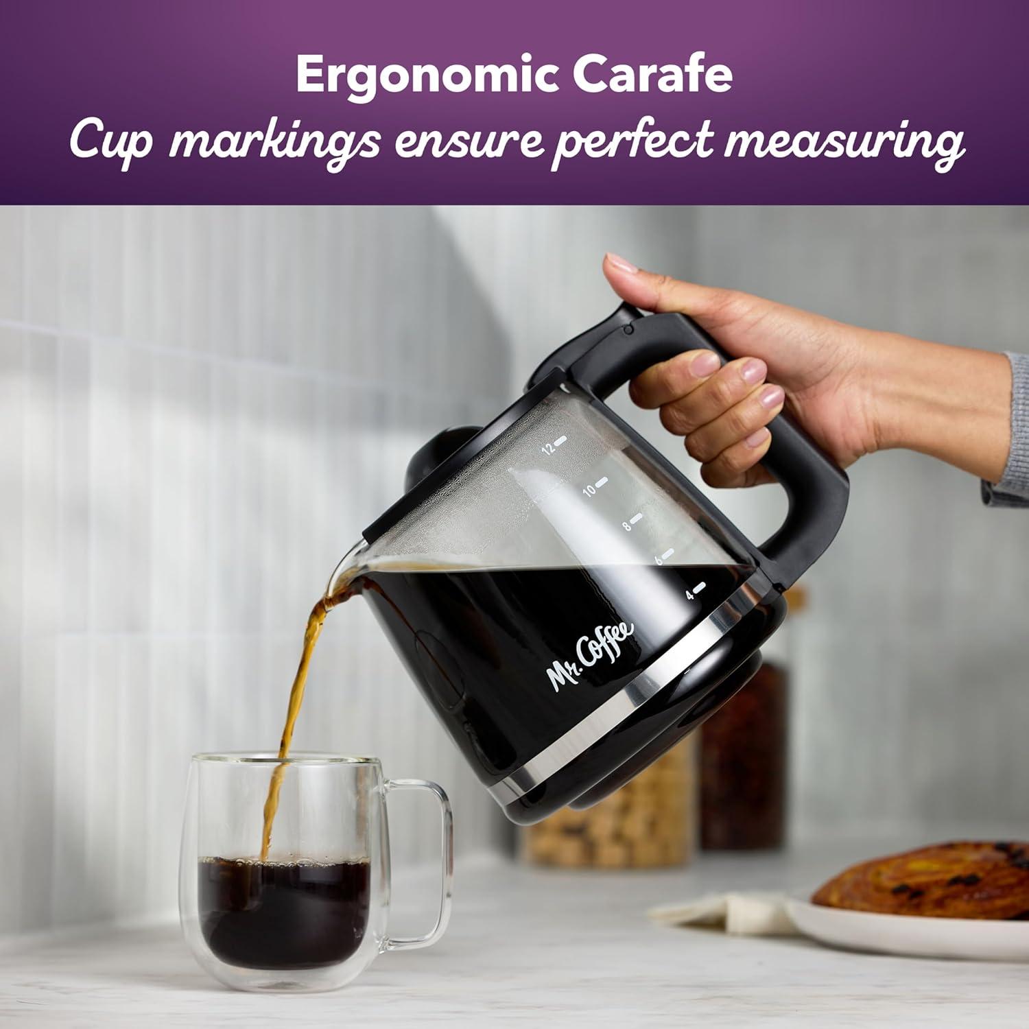 image:imageMr Coffee 12Cup Replacement Carafe Compatible with Mr Coffee 12 Cup Machines Glass Pot with Black HandleCarafe