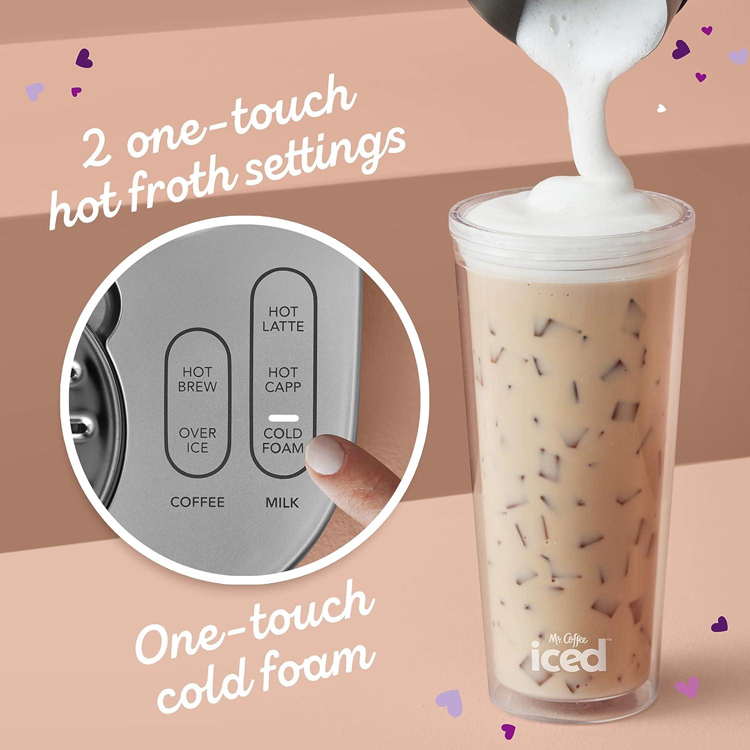 image:imageMr Coffee 4in1 Latte Lux Iced Hot Coffee Maker with BuiltIn Milk Frother SingleServe 22 Ounces