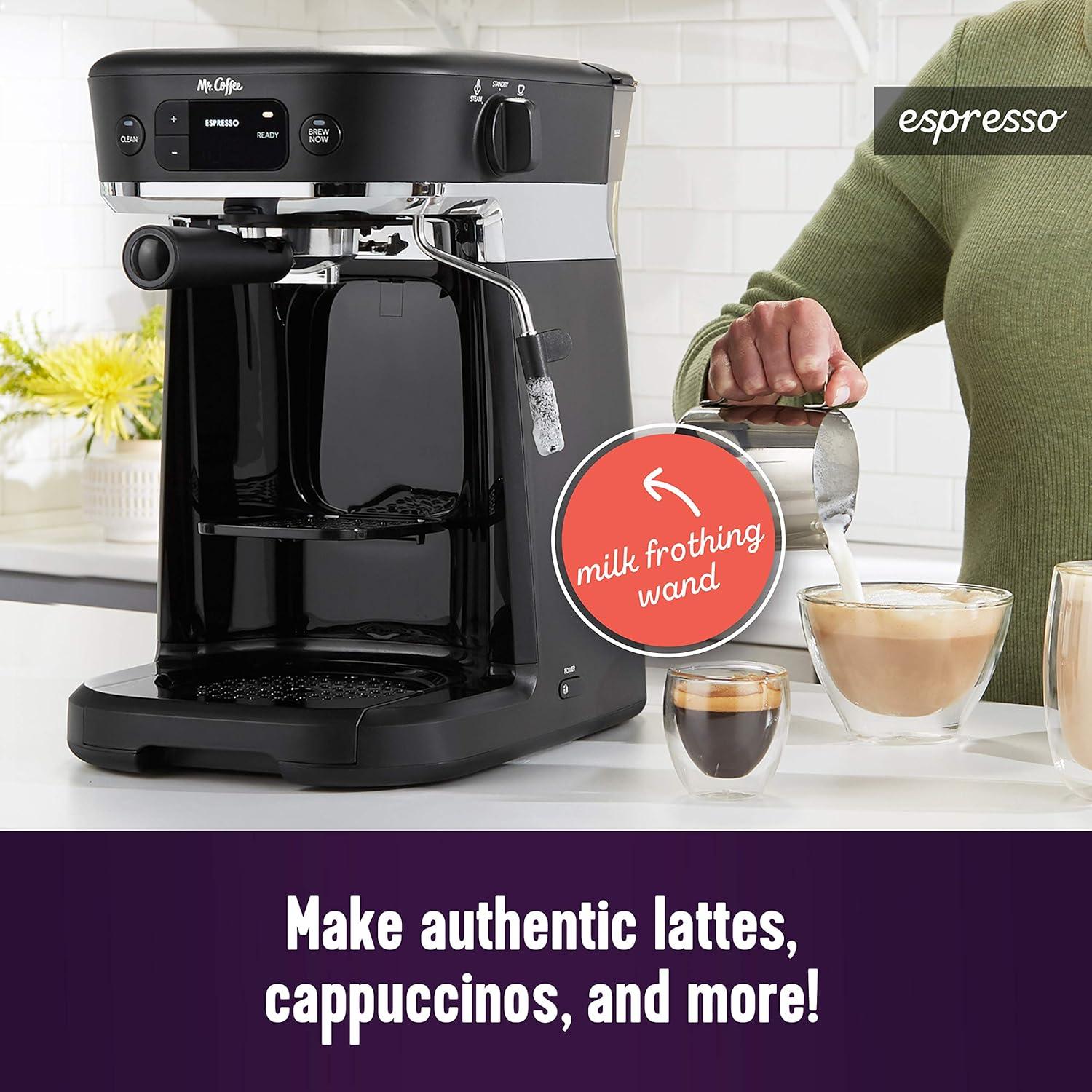 image:imageMr Coffee AllinOne Occasions Specialty Pods Coffee Maker 10Cup Thermal Carafe and Espresso with Milk Frother and Storage Tray Black