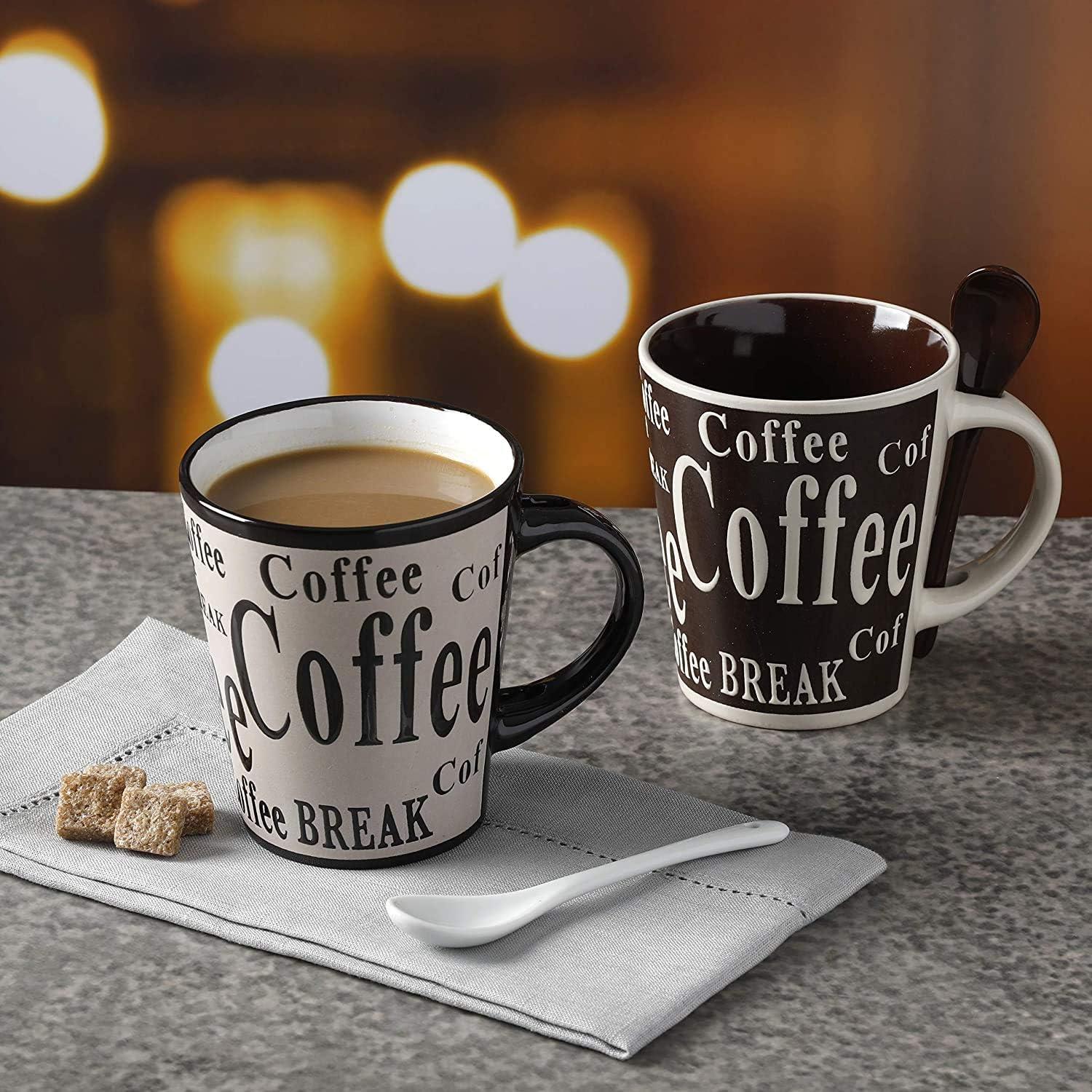image:imageMr Coffee Bareggio Mug and Spoon Set Caf Americano 8Piece Mug and Spoon Set 14oz