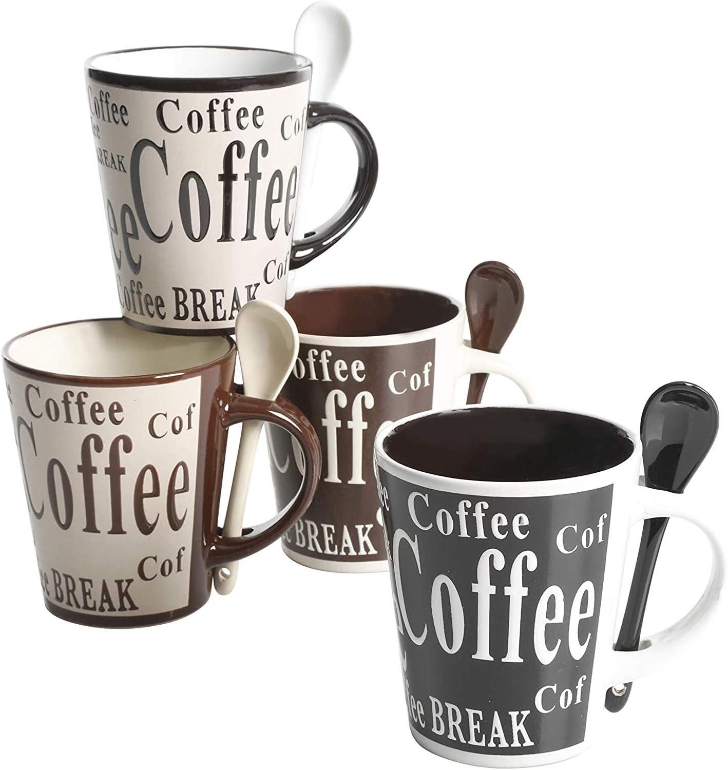 image:imageMr Coffee Bareggio Mug and Spoon Set Caf Americano 8Piece Mug and Spoon Set 14oz