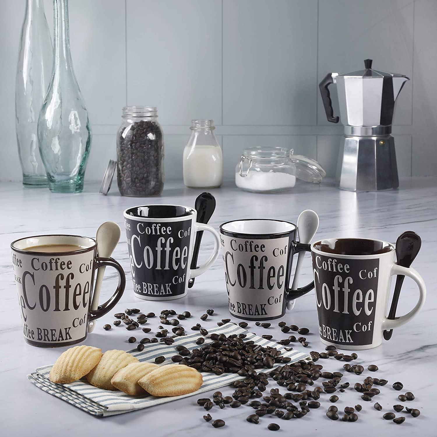 image:imageMr Coffee Bareggio Mug and Spoon Set Caf Americano 8Piece Mug and Spoon Set 14oz