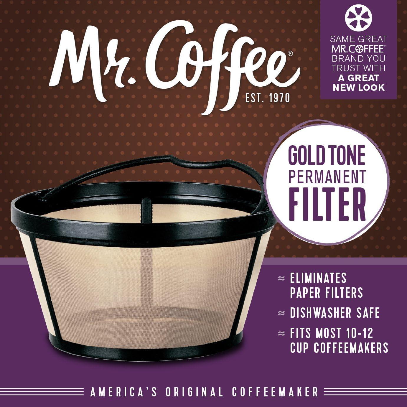 image:imageMr Coffee BasketStyle Gold Tone Permanent Filter 12 Cup