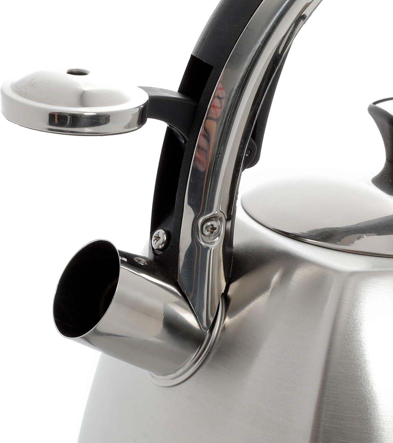 image:imageMr Coffee Belgrove 25 Quart Stainless Steel Whistling Tea Kettle Square Metallic CopperSilver