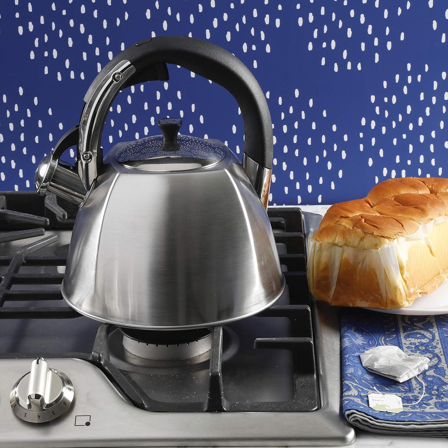 image:imageMr Coffee Belgrove 25 Quart Stainless Steel Whistling Tea Kettle Square Metallic CopperSilver