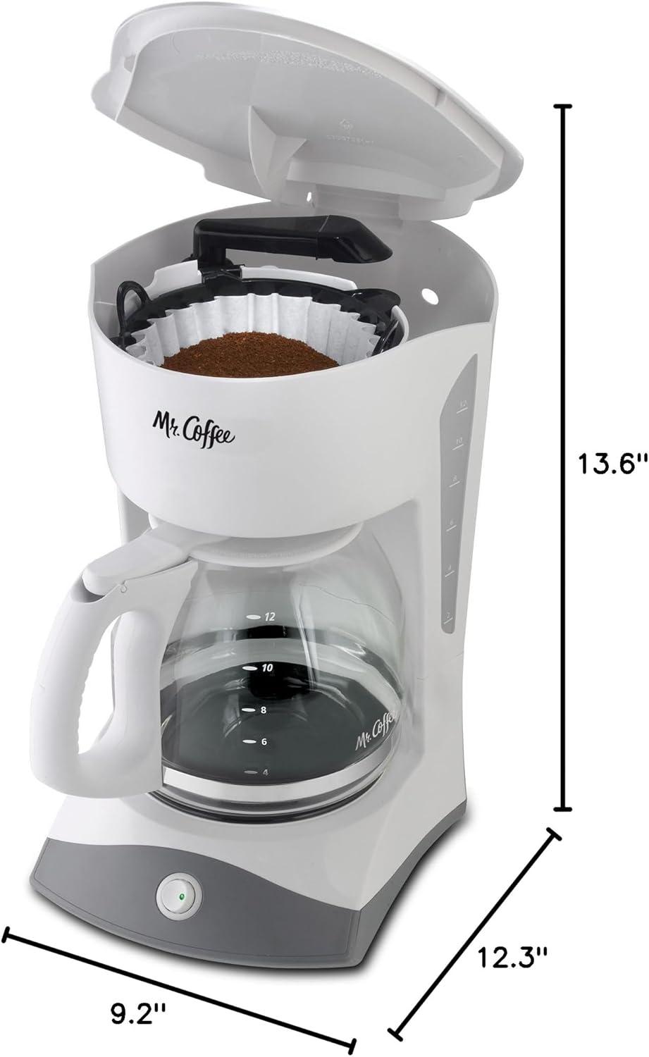 image:imageMr Coffee Black Coffee Maker 12 Cups with Auto Pause and Glass Carafe Perfect for Home and Office UseWhite