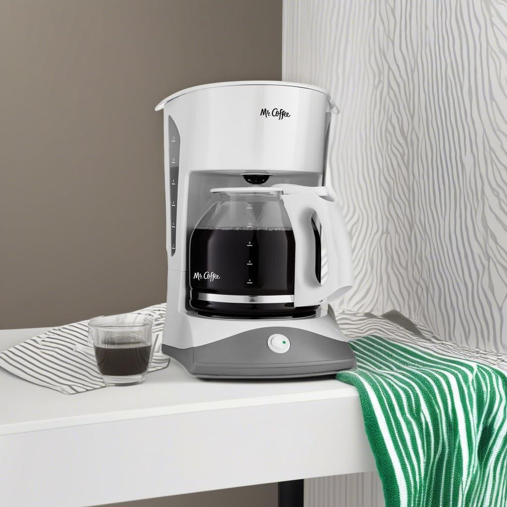 image:imageMr Coffee Black Coffee Maker 12 Cups with Auto Pause and Glass Carafe Perfect for Home and Office UseWhite