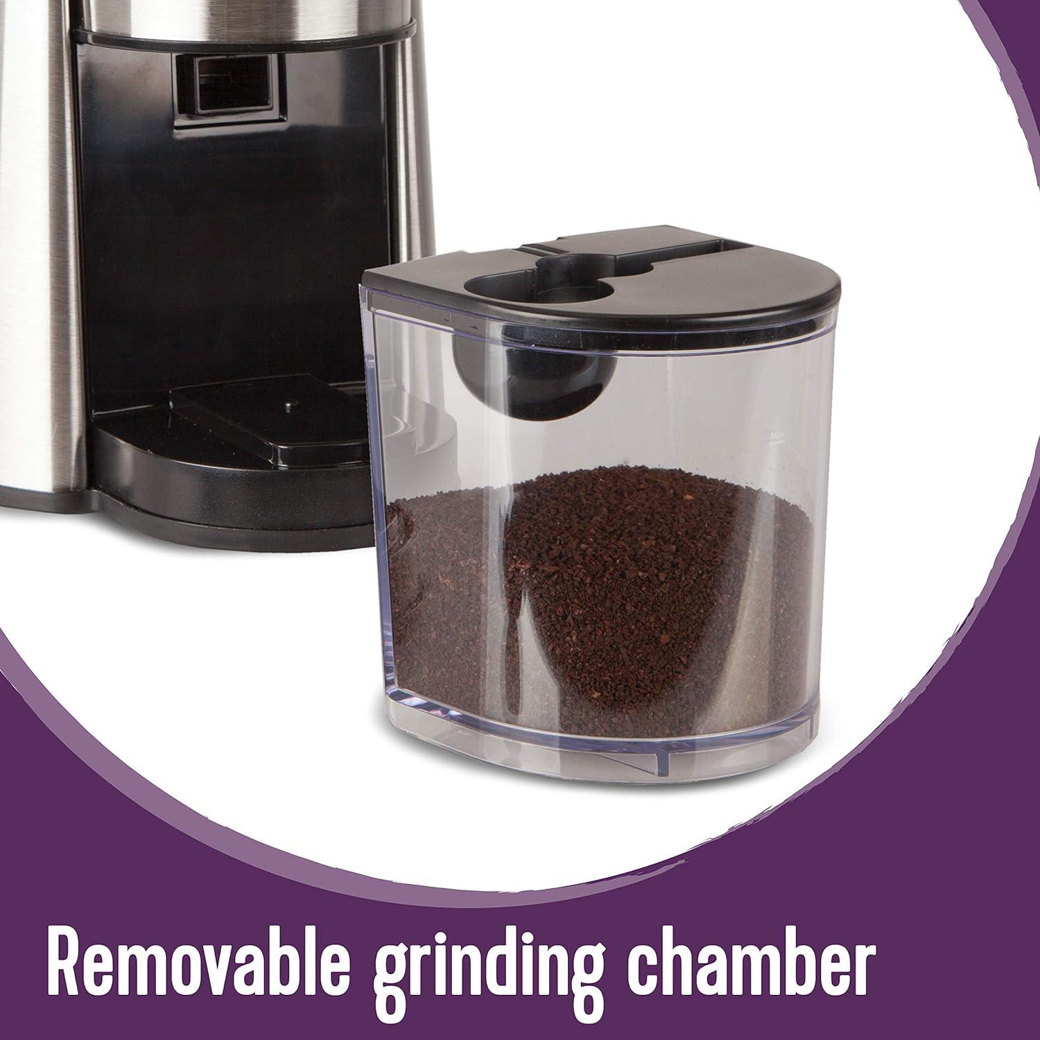 image:imageMr Coffee Burr Coffee Grinder Automatic Grinder with 18 Presets for French Press Drip and Espresso 18Cup Capacity Stainless Steel18 Settings