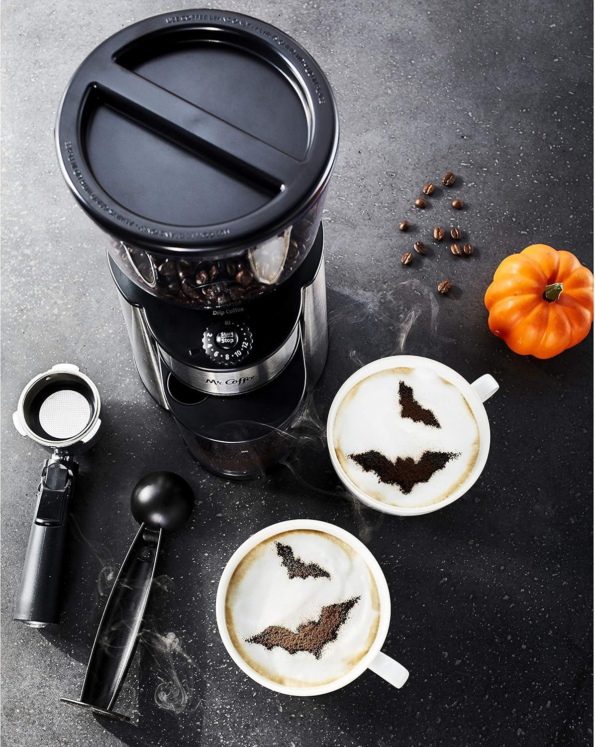 image:imageMr Coffee Burr Coffee Grinder Automatic Grinder with 18 Presets for French Press Drip and Espresso 18Cup Capacity Stainless Steel18 Settings