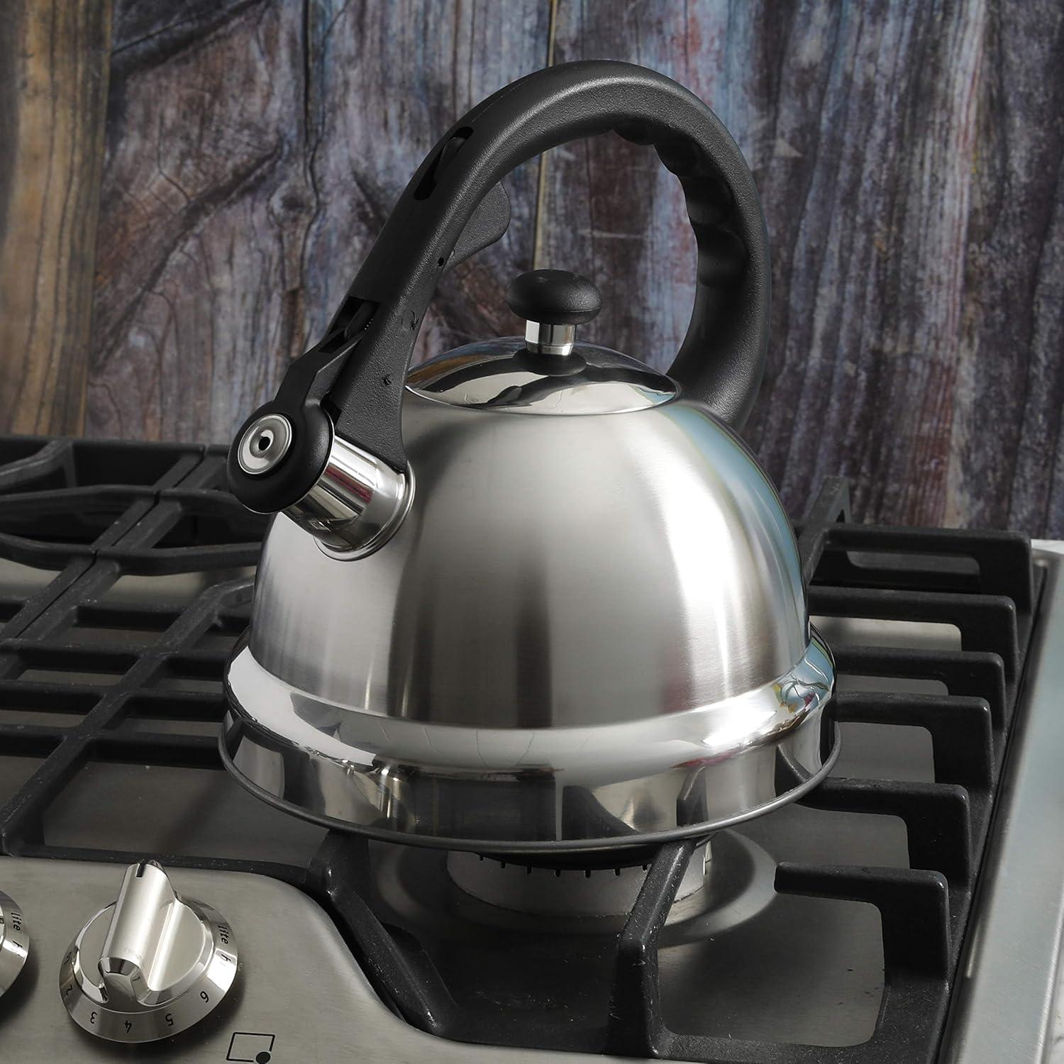 image:imageMr Coffee Claredale Stainless Steel Whistling Tea Kettle 19Quart 18 Litres Brushed SatinBrushed Satin