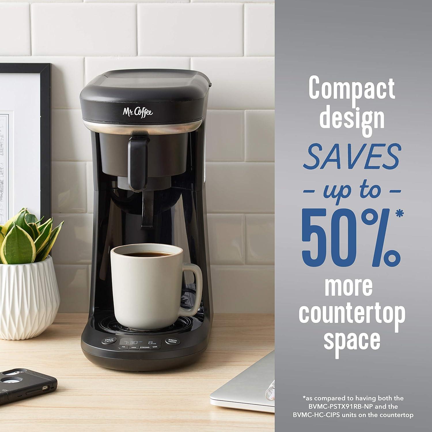 image:imageMr Coffee Coffee Maker Programmable Coffee Machine for Single Serve or Carafe Coffee 10 Cups Black