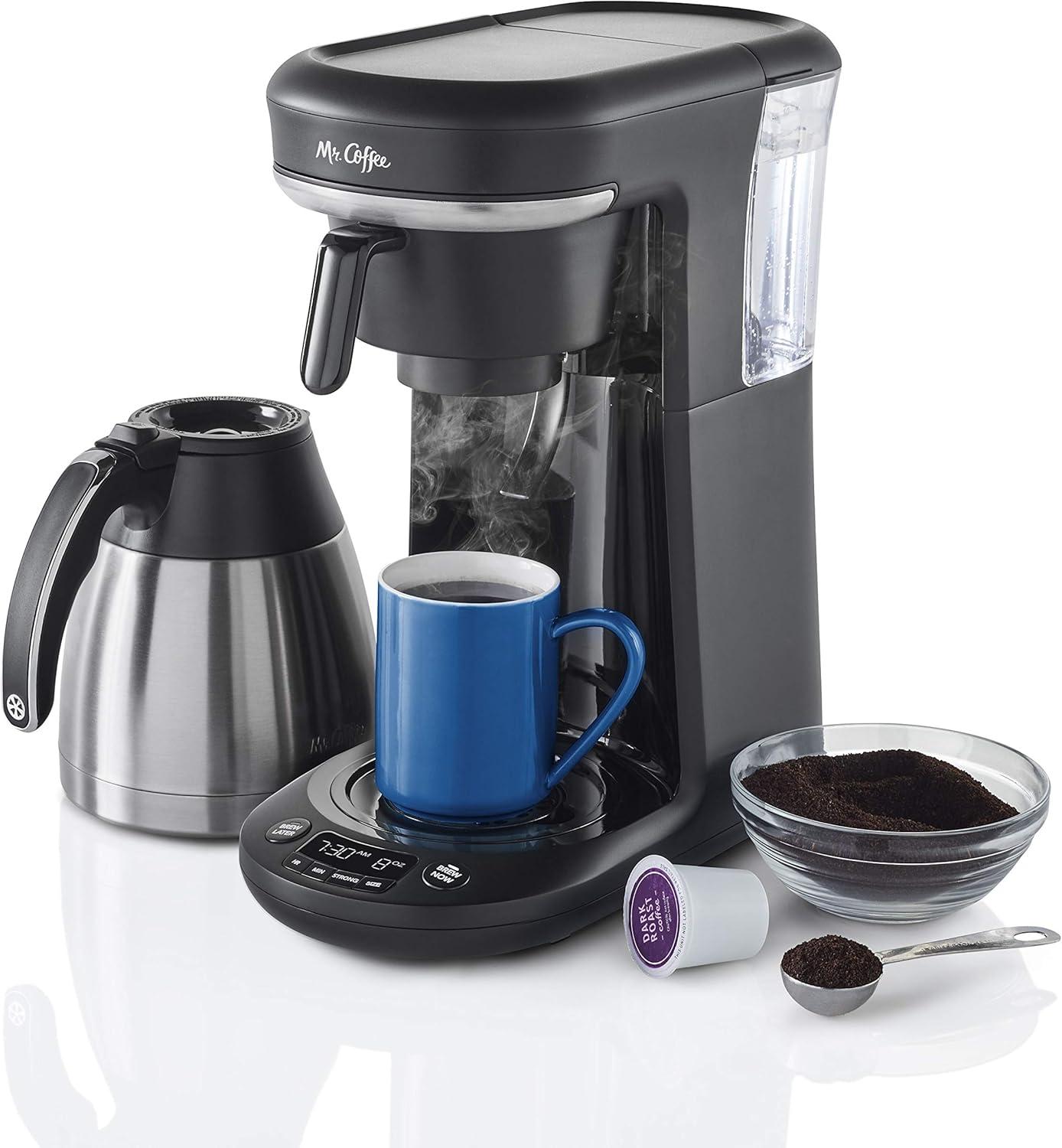 image:imageMr Coffee Coffee Maker Programmable Coffee Machine for Single Serve or Carafe Coffee 10 Cups Black