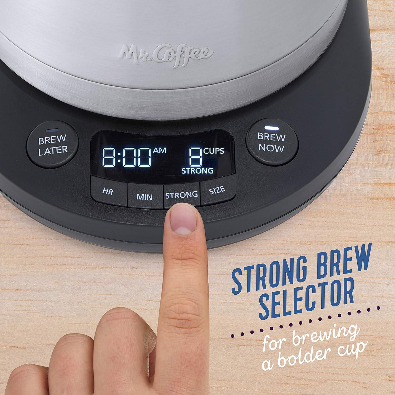 image:imageMr Coffee Coffee Maker Programmable Coffee Machine for Single Serve or Carafe Coffee 10 Cups Black