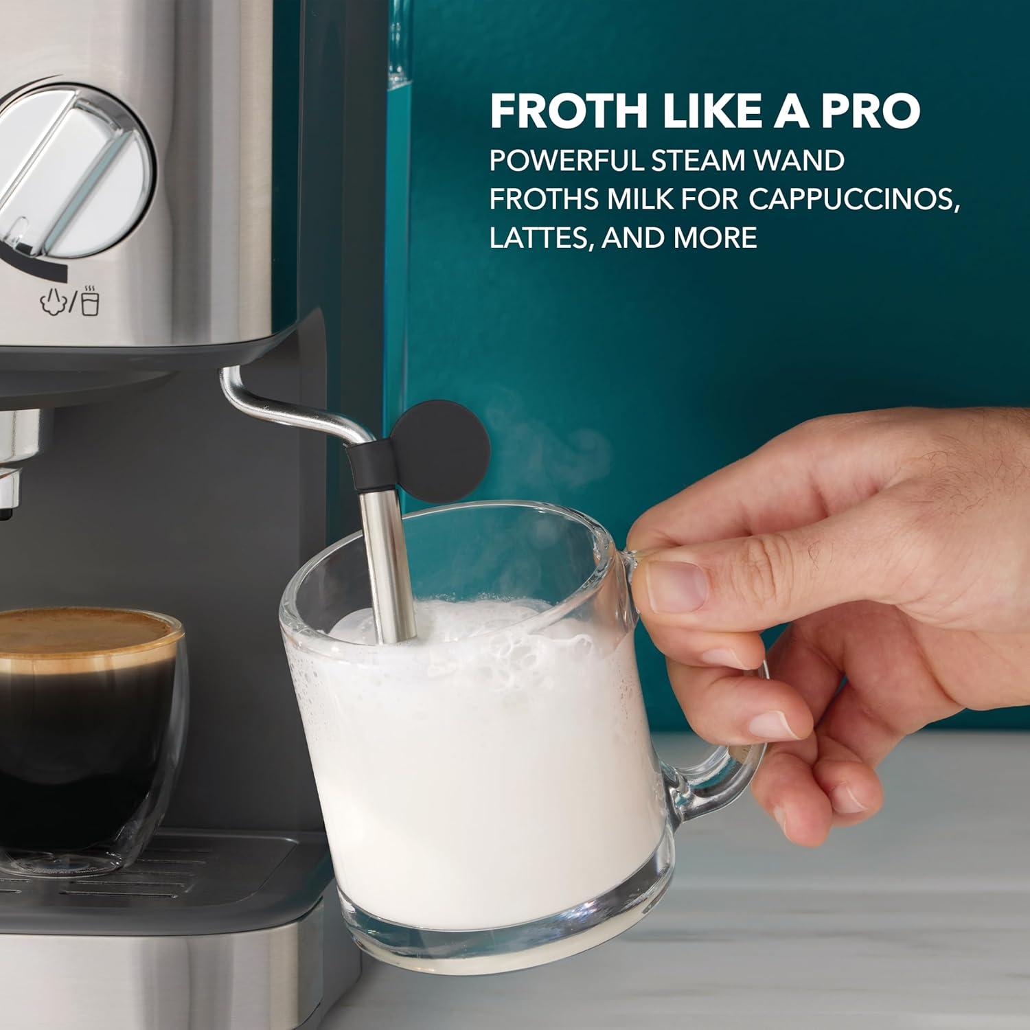 image:imageMr Coffee Compact Espresso Maker Espresso Machine With Steam Wand 15Bar Pump Automatic Espresso Machine