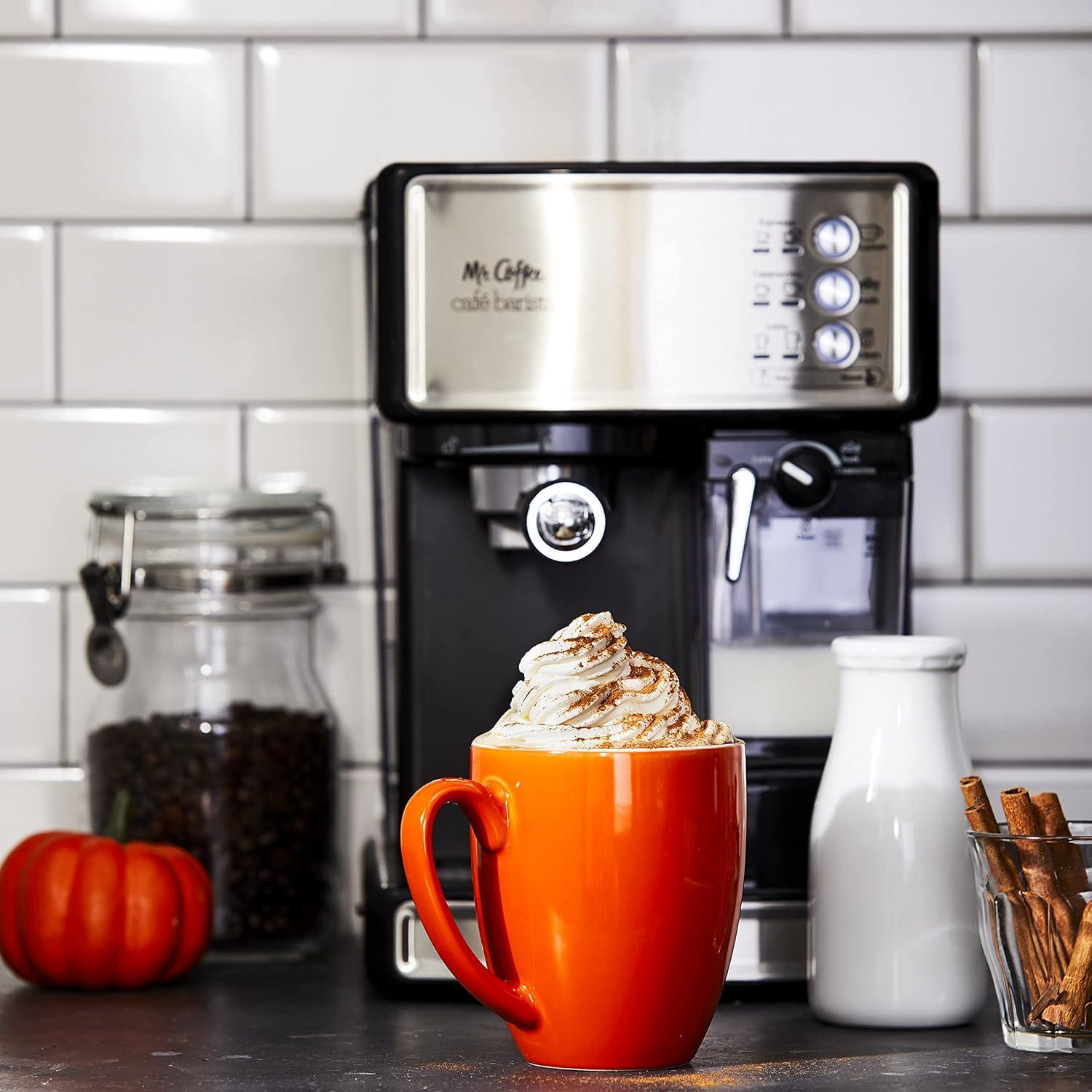 image:imageMr Coffee Espresso and Cappuccino Machine Stainless Steel Programmable Coffee Maker with Automatic Milk Frother 15Bar Pump Ideal for Home Baristas