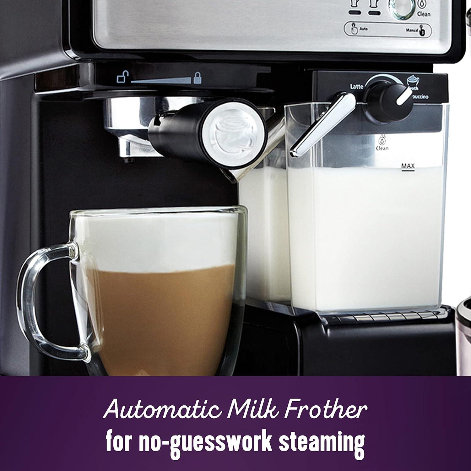 image:imageMr Coffee Espresso and Cappuccino Machine Stainless Steel Programmable Coffee Maker with Automatic Milk Frother 15Bar Pump Ideal for Home Baristas