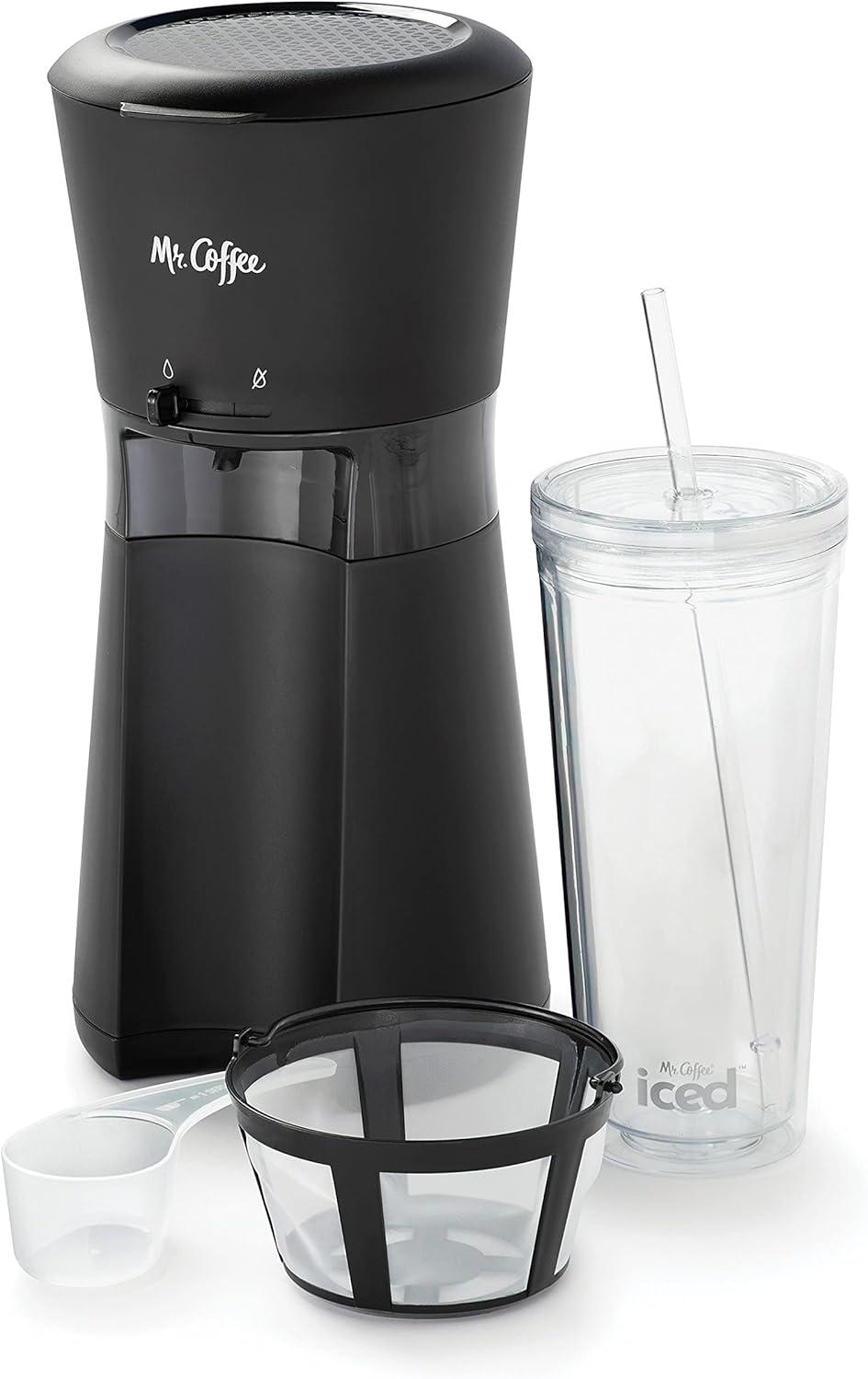 image:imageMr Coffee Iced Coffee Maker Single Serve Machine with 22Ounce Tumbler and Reusable Coffee Filter BlackBlack