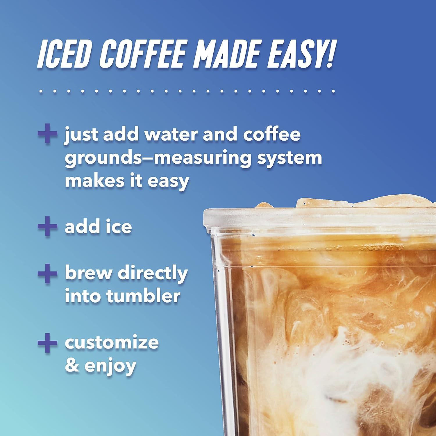 image:imageMr Coffee Iced Coffee Maker Single Serve Machine with 22Ounce Tumbler and Reusable Coffee Filter BlackBlack