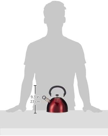 image:imageMr Coffee Morbern 18 Quart Stainless Steel Whistling Tea Kettle Red