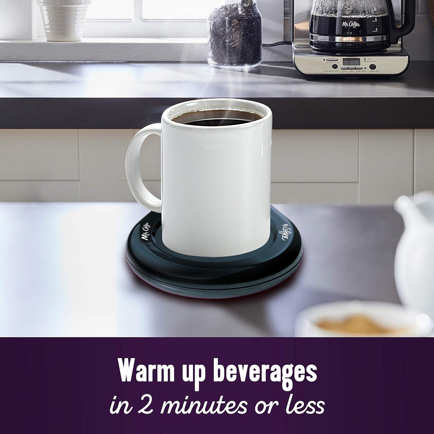 image:imageMr Coffee Mug Warmer for Coffee and Tea Portable Cup Warmer for Travel Office Desks and Home Black Gifts for Teachers1 Count Pack of 1