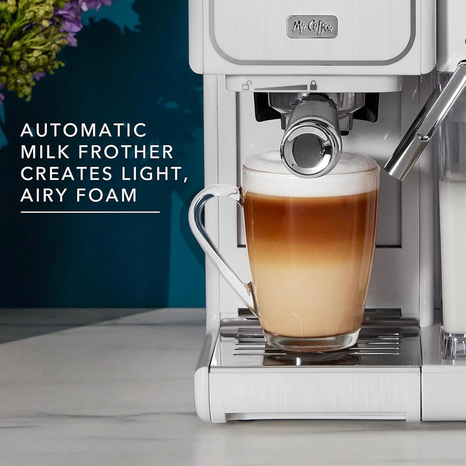 image:imageMr Coffee OneTouch CoffeeHouse Espresso Cappuccino and Latte Maker with Easy Serving Espresso ESE Pod compatibility WhiteWhite