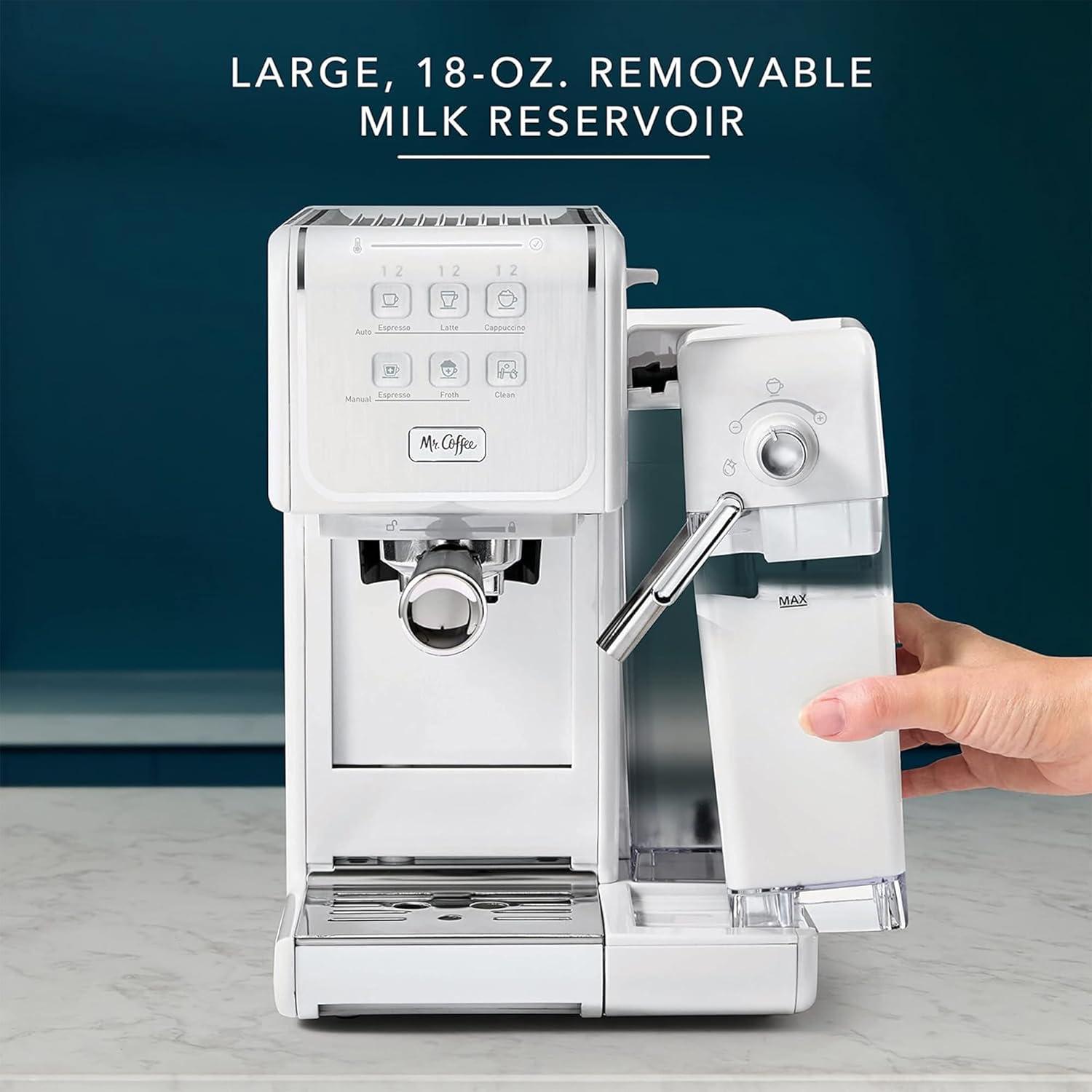 image:imageMr Coffee OneTouch CoffeeHouse Espresso Cappuccino and Latte Maker with Easy Serving Espresso ESE Pod compatibility WhiteWhite