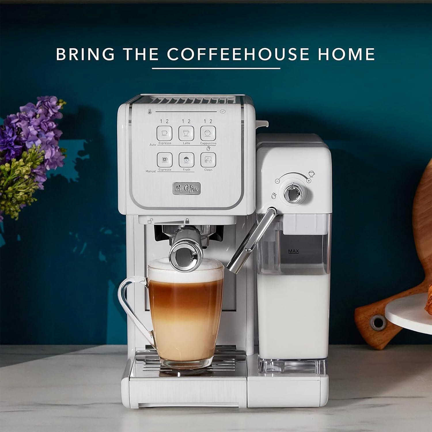 image:imageMr Coffee OneTouch CoffeeHouse Espresso Cappuccino and Latte Maker with Easy Serving Espresso ESE Pod compatibility WhiteWhite