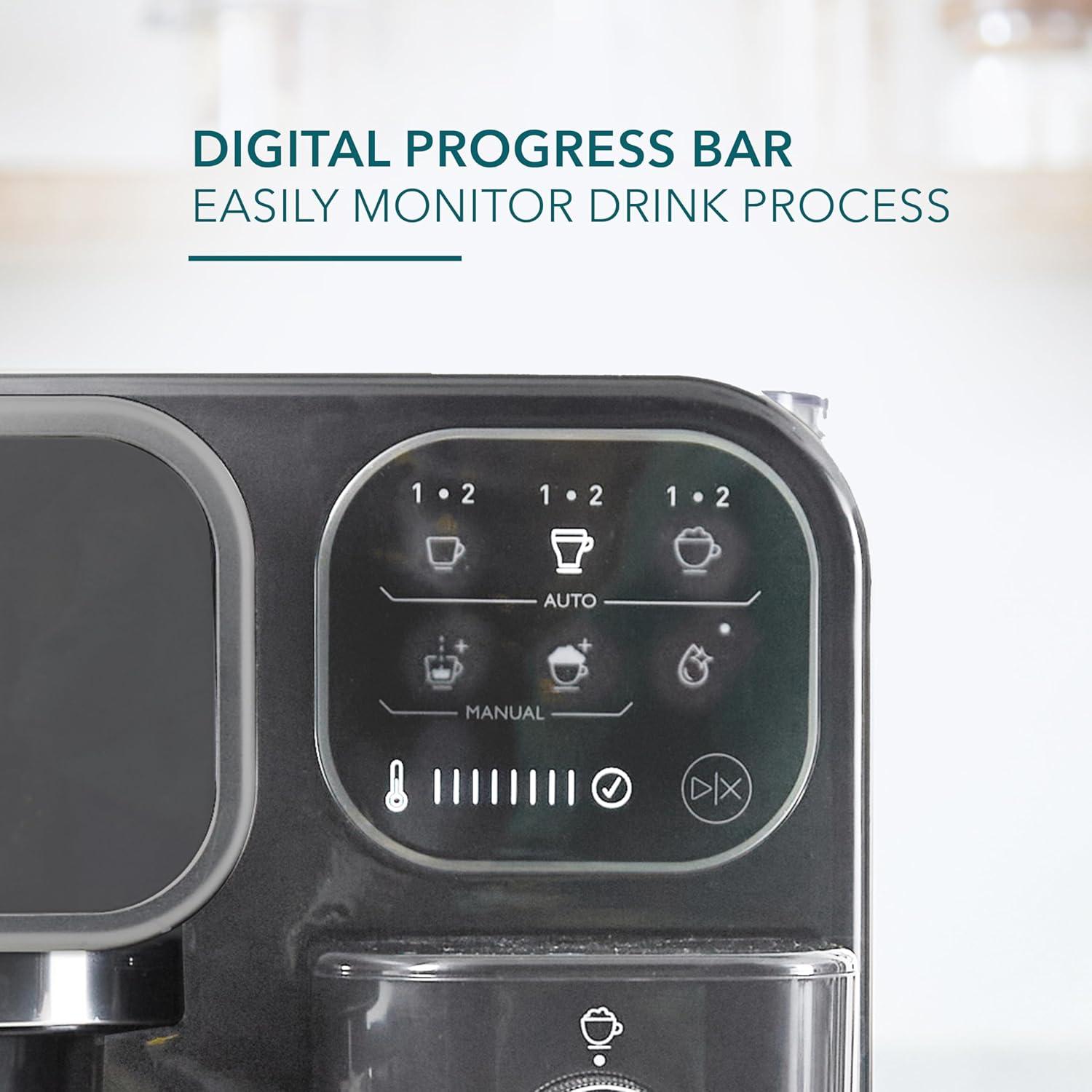 image:imageMr Coffee Prima Latte Luxe SingleDouble Shot Espresso Cappuccino Latte Machine with Optimized Frother and Convenient OneTouch Control Panel