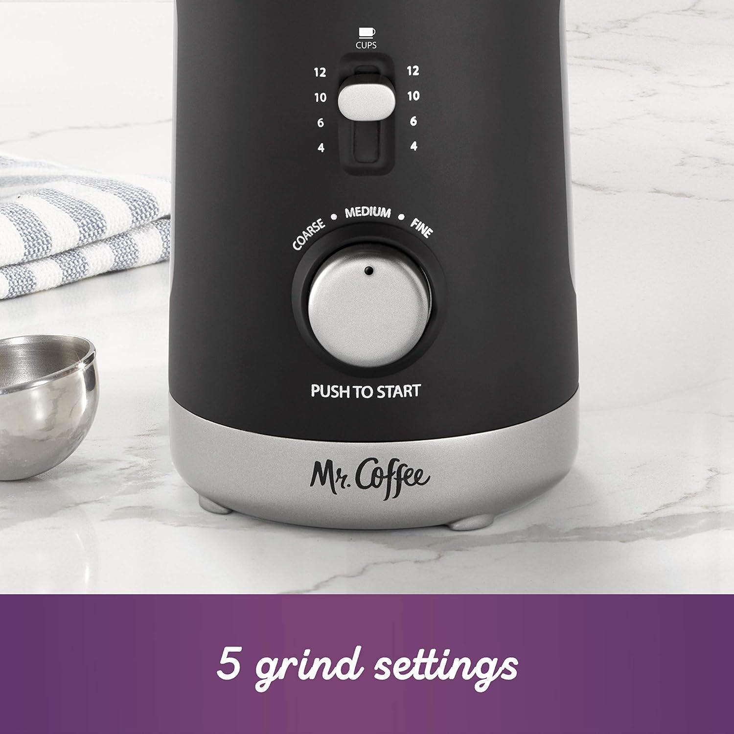 image:imageMr Coffee Simple Grind 14 Cup Coffee Grinder Black12 Cup with 5 Settings