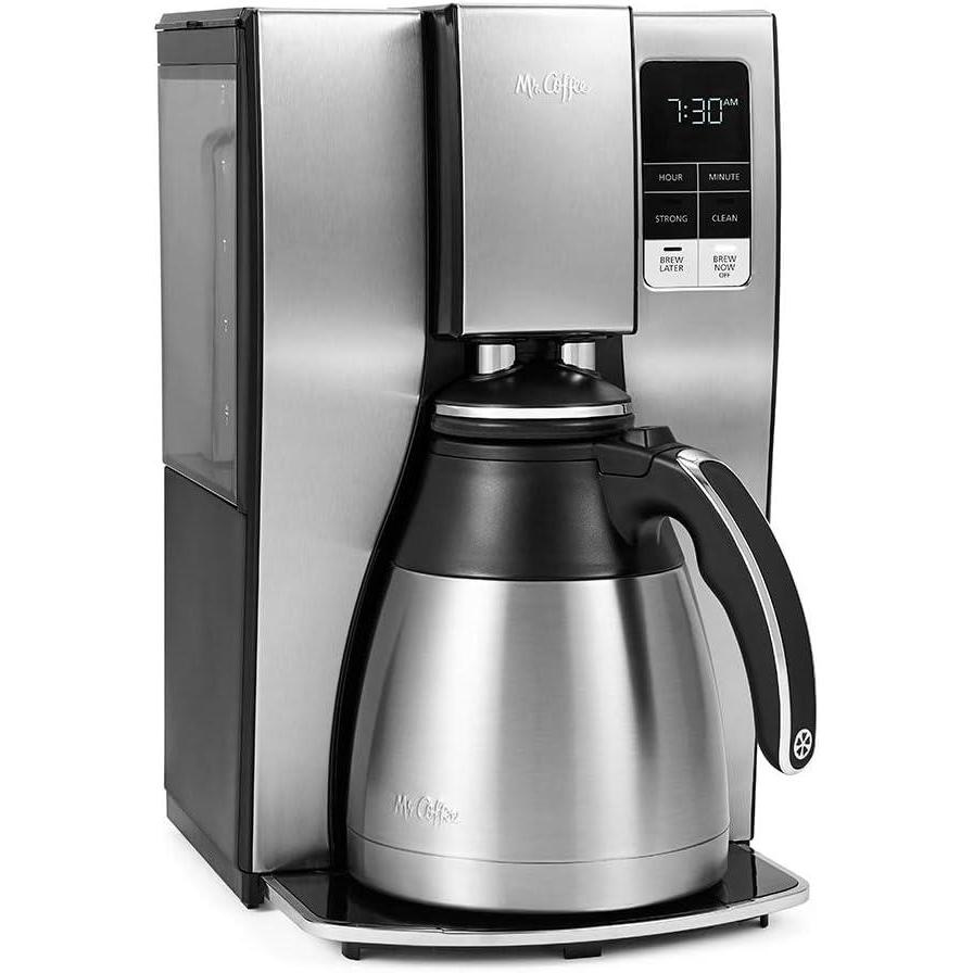 image:imageMr Coffee 10Cup Programmable Coffee Maker Insulated Thermal Carafe Brew Strength Selection Brew Now or Later Stainless SteelStainless Steel