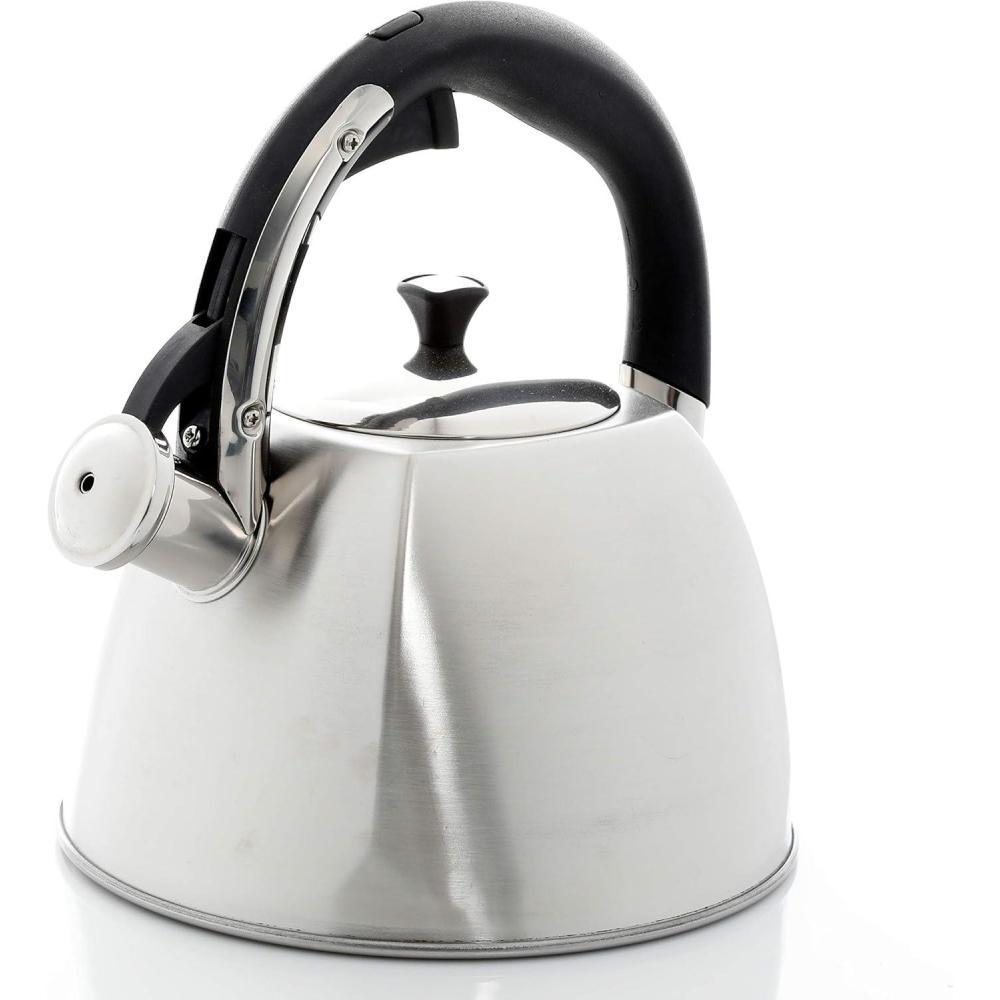 image:imageMr Coffee Belgrove 25 Quart Stainless Steel Whistling Tea Kettle Square Metallic CopperSilver