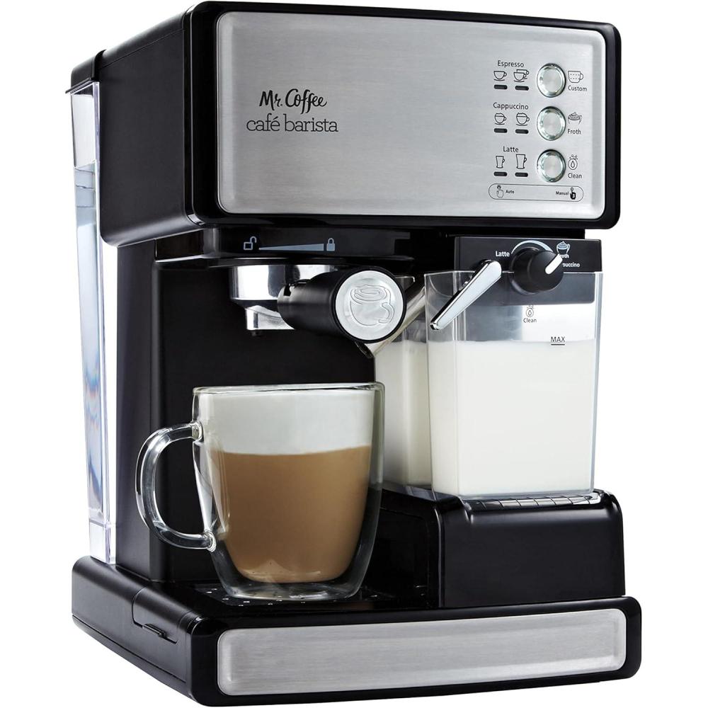 image:imageMr Coffee Espresso and Cappuccino Machine Stainless Steel Programmable Coffee Maker with Automatic Milk Frother 15Bar Pump Ideal for Home Baristas
