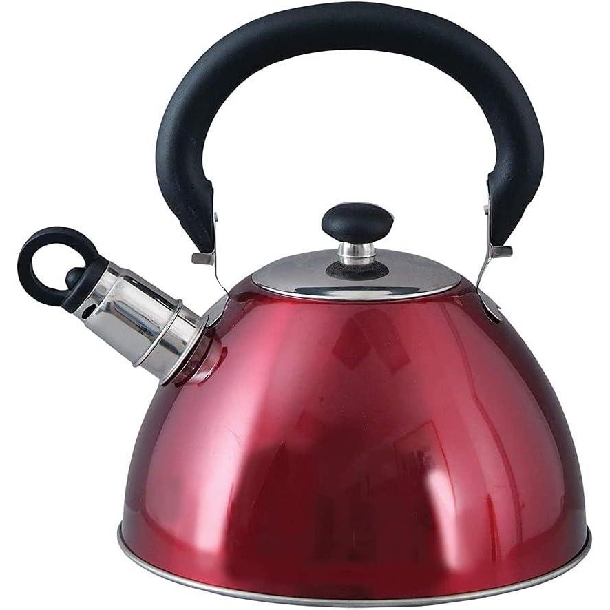 image:imageMr Coffee Morbern 18 Quart Stainless Steel Whistling Tea Kettle Red