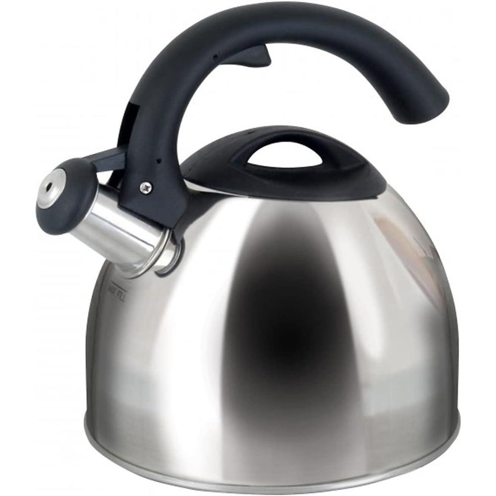 image:imageMr Coffee Steamline 2 Quart Whistling Stainless Steel Tea Kettle with Black HandleSilver