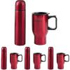 image:imageMr Coffee Javelin and Expressway 2 pc Thermas amp Thermal Travel Mug Gift Red Metallic Stainless Steel 2 Piece Set2 Piece Set Pack of 4