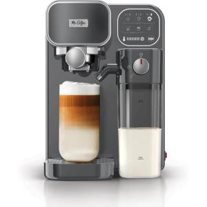 Mr. Coffee Prima Latte Luxe, Single/Double Shot Espresso, Cappuccino, Latte Machine with Optimized Frother and Convenient One-Touch Control Panel
