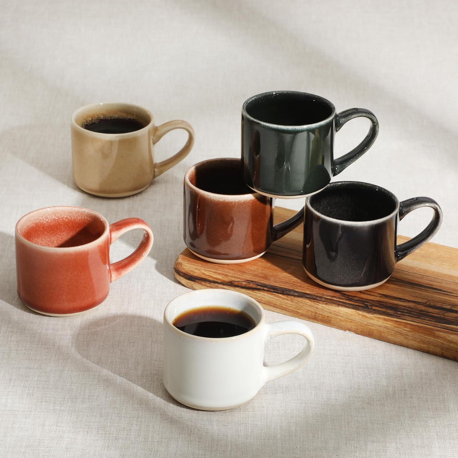 image:imageMr Coffee Espresso Whims 6 Piece 4 OZ Reactive Glaze Espresso Cup SetEspresso Whims