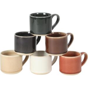 Mr. Coffee Espresso Whims 6 Piece 4 OZ Reactive Glaze Espresso Cup Set(Espresso Whims)
