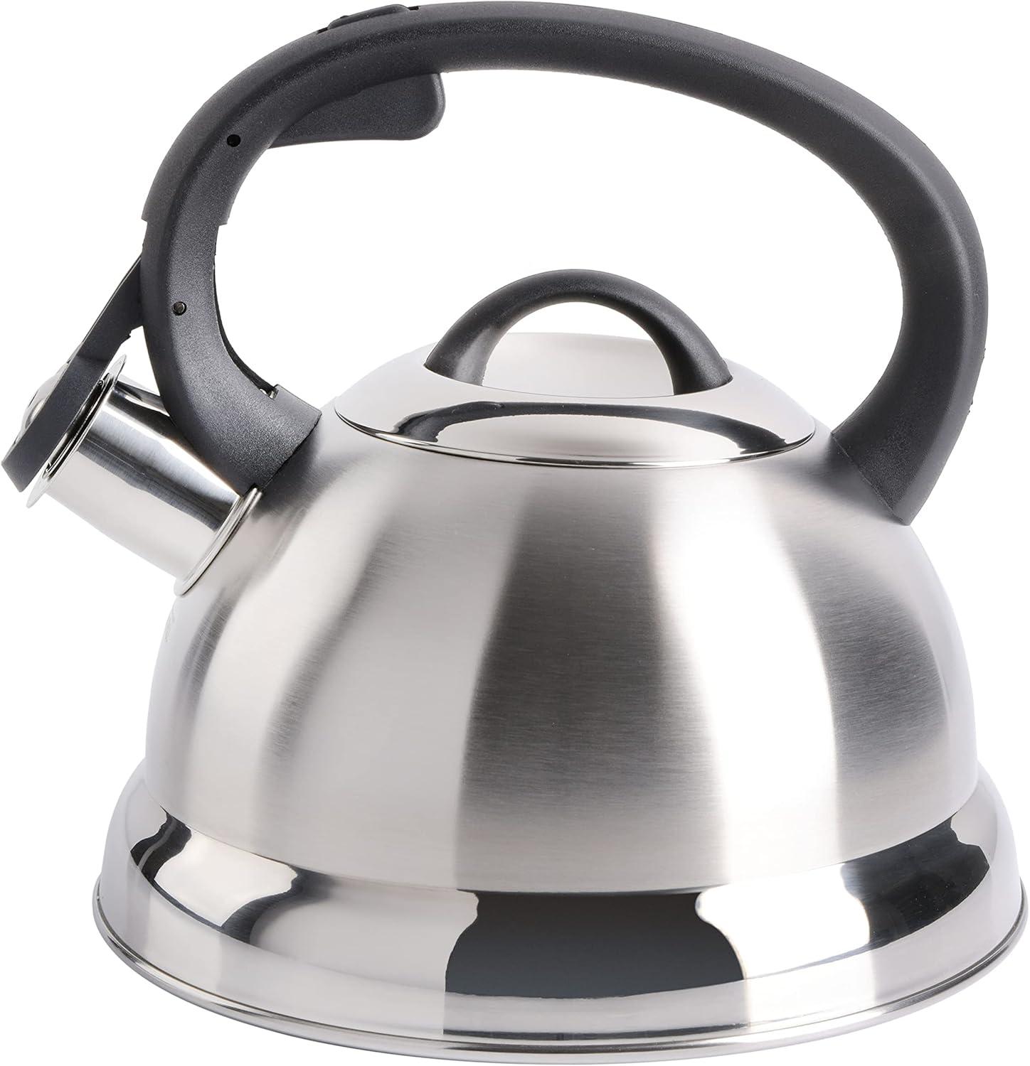 image:imageMr Coffee Armidale 25QT Whistling Tea Kettle Large Brushed Stainless Steel Kettle for Stovetop Durable FastBoil Tea PotBrushed Satin