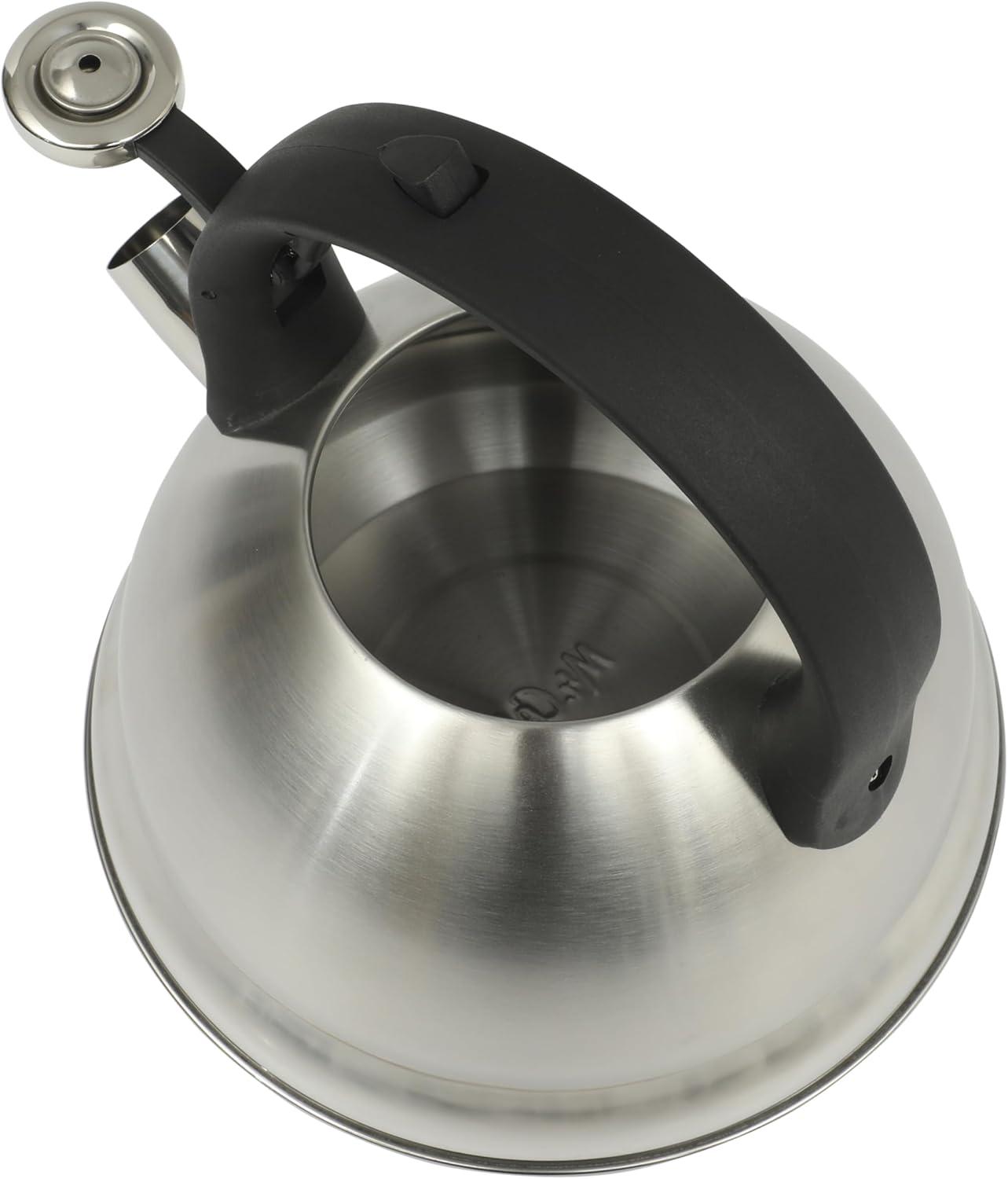 image:imageMr Coffee Armidale 25QT Whistling Tea Kettle Large Brushed Stainless Steel Kettle for Stovetop Durable FastBoil Tea PotBrushed Satin Armidale