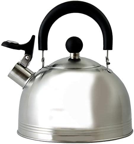 image:imageMr Coffee Carterton Stainless Steel Whistling Tea Kettle 15Quart Capacity Mirror Polish Finish Durable Tea Kettle for Stovetop Fast Boiling Easy Pouring Pack of 6Mirror Polish