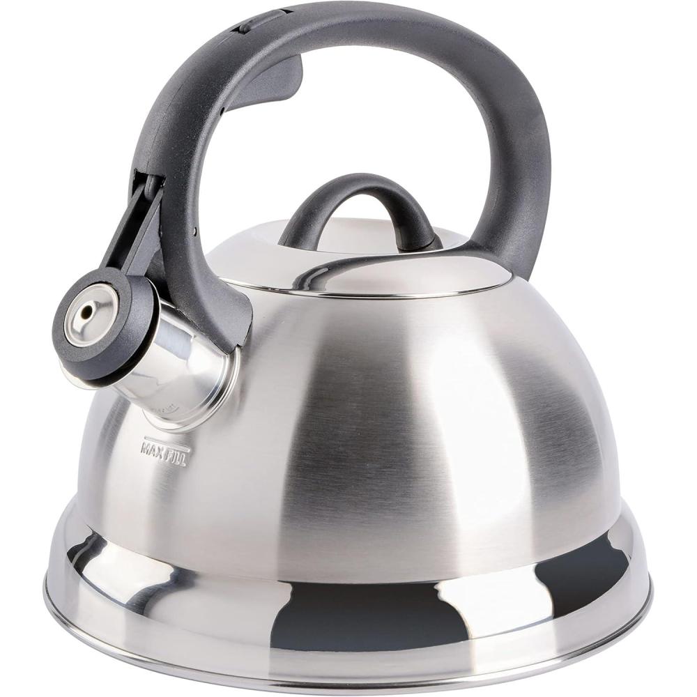 image:imageMr Coffee Armidale 25QT Whistling Tea Kettle Large Brushed Stainless Steel Kettle for Stovetop Durable FastBoil Tea PotBrushed Satin