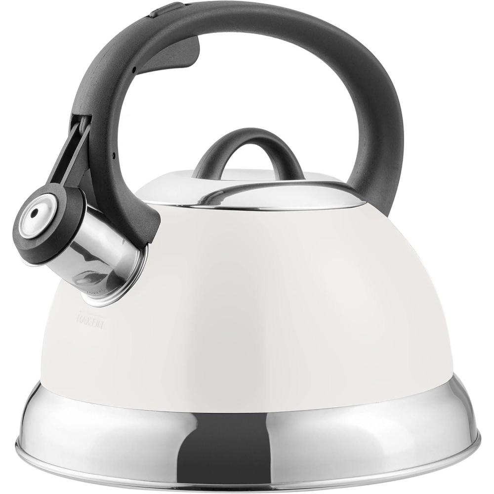 image:imageMr Coffee Armidale 25QT Whistling Tea Kettle Large Brushed Stainless Steel Kettle for Stovetop Durable FastBoil Tea PotLinen