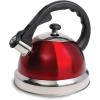 image:imageMr Coffee Carterton Stainless Steel Whistling Tea Kettle  15Quart Capacity Mirror Polish Finish Durable Tea Kettle for Stovetop Fast Boiling Easy Pouring Pack of 6Metallic Red