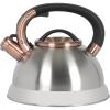 image:imageMr Coffee Flintshire 22 Quart Large Whistling Stainless Steel Tea Kettle Matte Black with Copper Accent Stovetop FastBoil Tea PotBrushed Stainless w Copper
